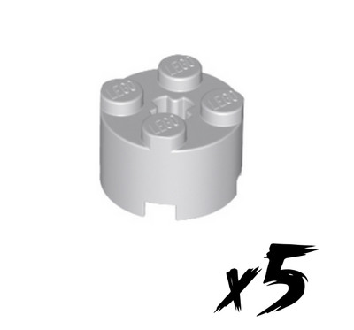 5x LEGO 3941   Stein 2 x 2   Brick round   hellgrau   Light Bluish Gray
