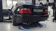 Edelstahl Sportauspuff Mercedes CLK W208 2x88x74mm oval gerollt abgeschrägt Edelstahl Sportauspuff Mercedes CLK W208 2x88x74mm oval gerollt abgeschrägt