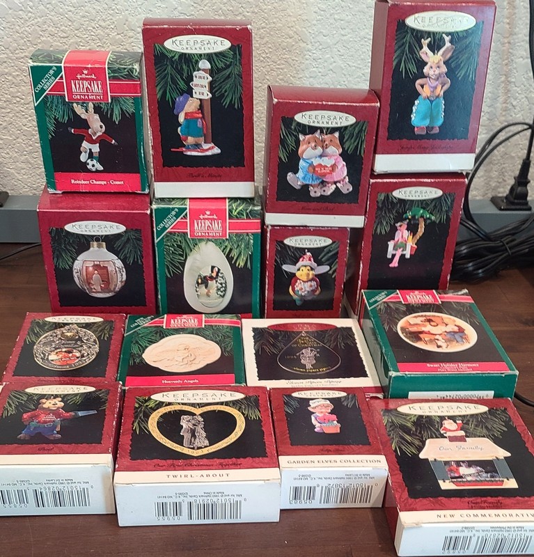 Vintage 1990’s Lot Of 16 Hallmark Keepsake Ornaments Mixed Genre's Flamingo Etc.