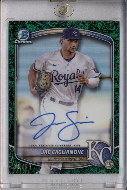 2025 Bowman Chrome Green Grass Refractor #CPA-JCA Jac Caglianone Auto /99