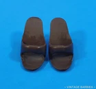 2000's Reproduction of Vintage Barbie Doll Brown Open Toe Heels / Shoes MINTY