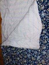 Laura Ashley Blue Stripe Floral Comforter Sham Embroidered Throw Pillow Twin