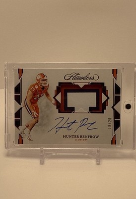 2022 Panini Flawless College - Patch Autographs Hunter Renfrow Ruby /20 (AU, MEM