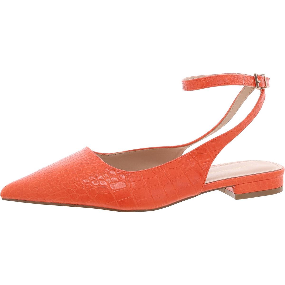Модные женские оранжевые босоножки на высоком каблуке 7 см шириной (C, D, W) BHFO 1471