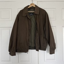 London Fog Men's Large Vintage-Style Full Zip Bomber Jacket with Lining