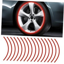 16PCS 17''-19'' Reflective Wheel Rim Stripe Decal Sticker, Universal Night Red