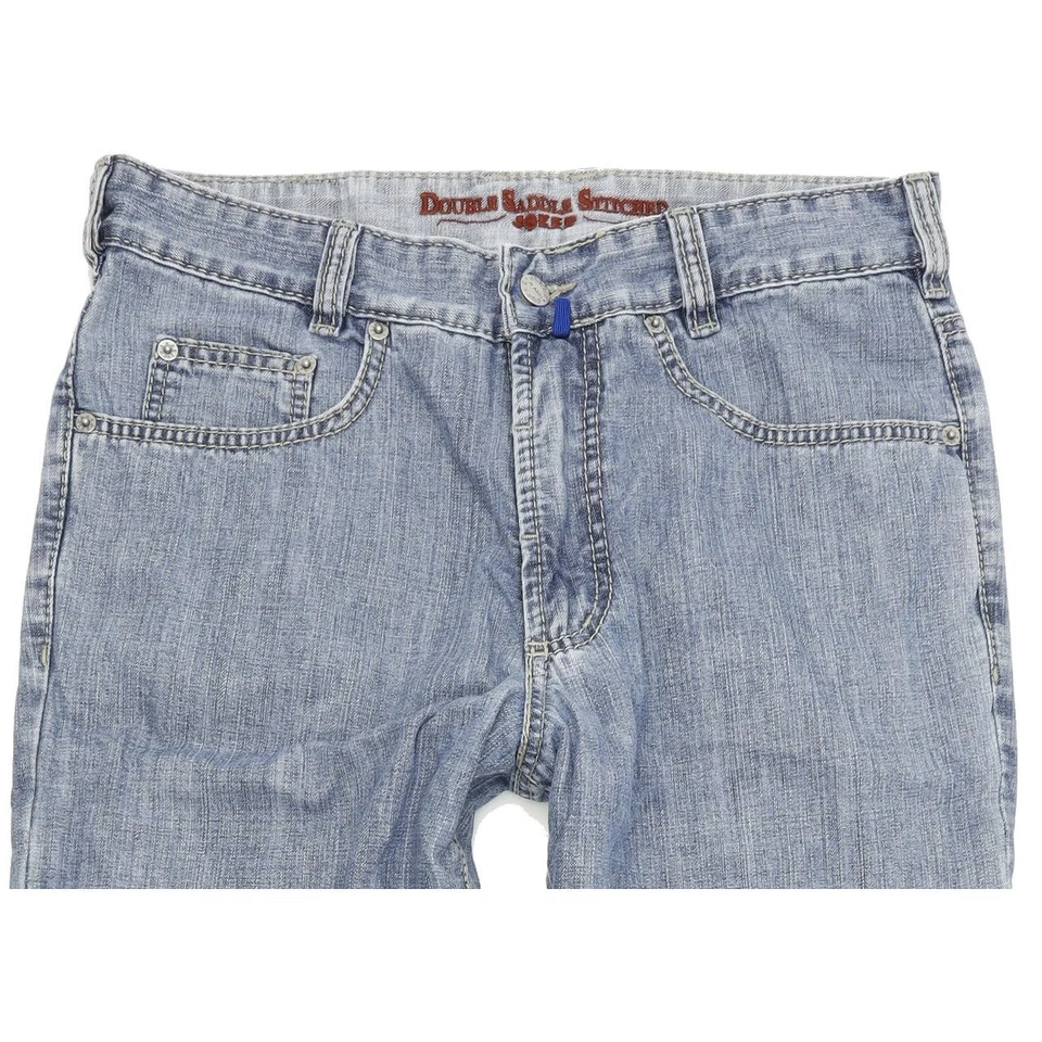 Jeans Joker Doble Sillín Cosidos Hombres Azul Recto Regular W32 L34 (54670) Foto 3 de 4