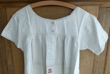 Antik Leibw&auml;sche Monogramm Leinenhemd Omas Unterw&auml;sche Nachthemd Hemd Vintage