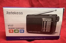 NEW Retekess FM/AM/SW 3 BAND RADIO PORTABLE POCKET MODEL: V-117 - TESTED/WORKING