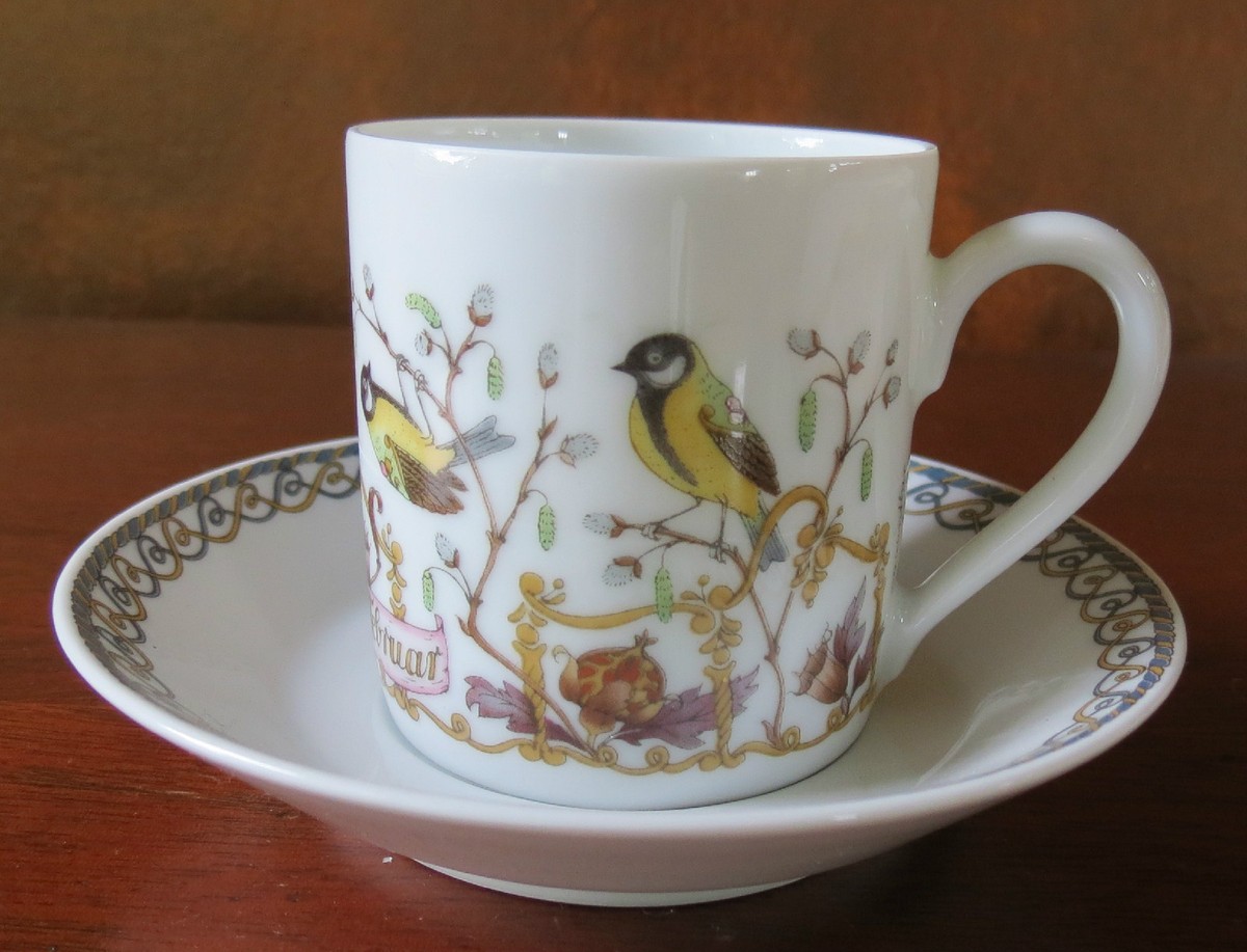 Hutschenreuther Ole Winther Bird Demitasse/Mocha Cups & Saucer