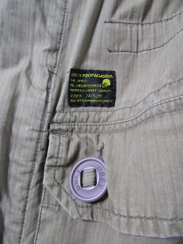 Sz Small Obey Beige Utility Minimal Japanese Streetwear Y2K Grunge - Picture 7 of 16