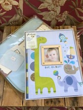  C R Gibson Memory Baby Book Set with Case Boy Record Album Keepsake Newborn