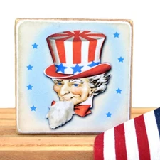 patriotic home decor Americana Uncle Sam 4th of July summer shelf sitter  WB-144
