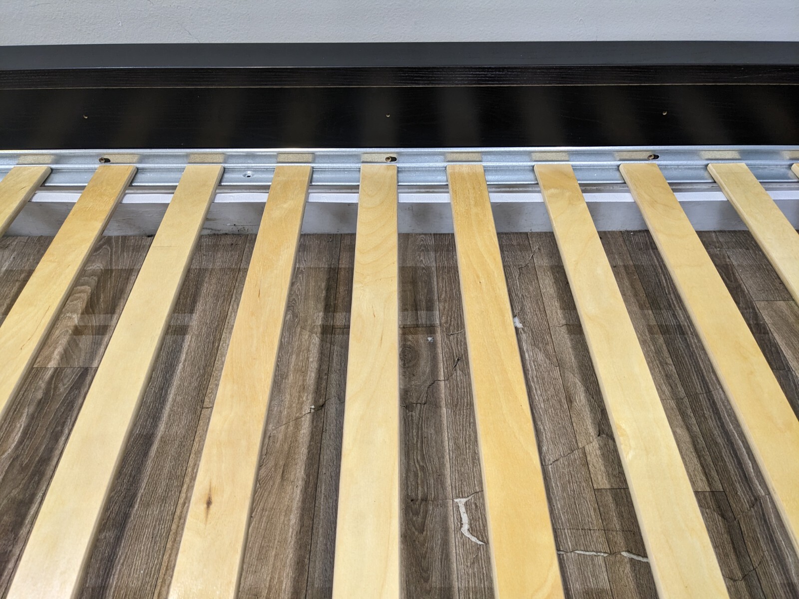 DOUBLE BED FRAME Ikea Malm Solid Black Ash With 2 Wheeled Underbed