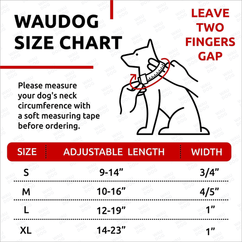 WAUDOG Long Lasting Leather Dog Collar for Large Dogs Medium & Small Dogs - Picture 6 of 6