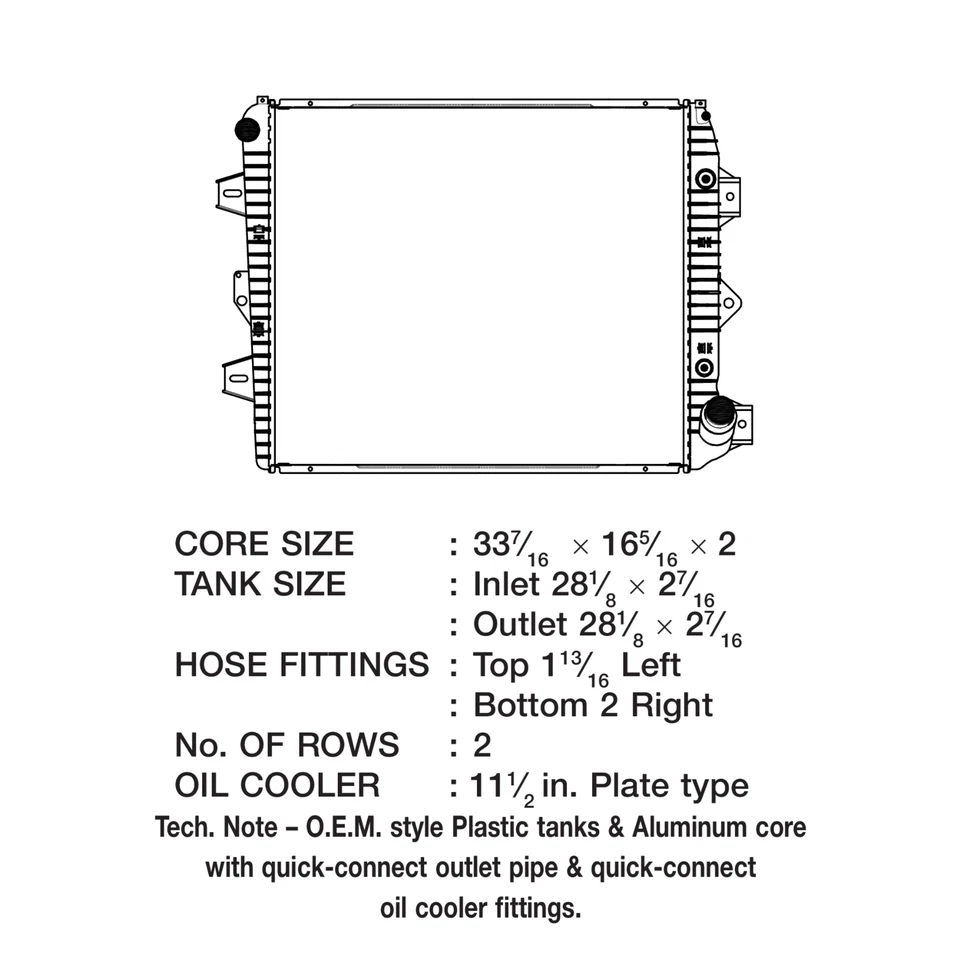 Radiador CSF OEM | Se adapta a Silverado Sierra 2500 HD 3500 HD 2011-2016 6,6 L | 3584 Foto 3 de 3
