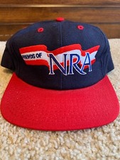 Vintage Friends Of The NRA Leather Strapback Hat Made In The USA 2A