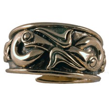 Bronze Wikinger Ring 60-70 verstellbar  DRACHE Wikingerring Drachenring
