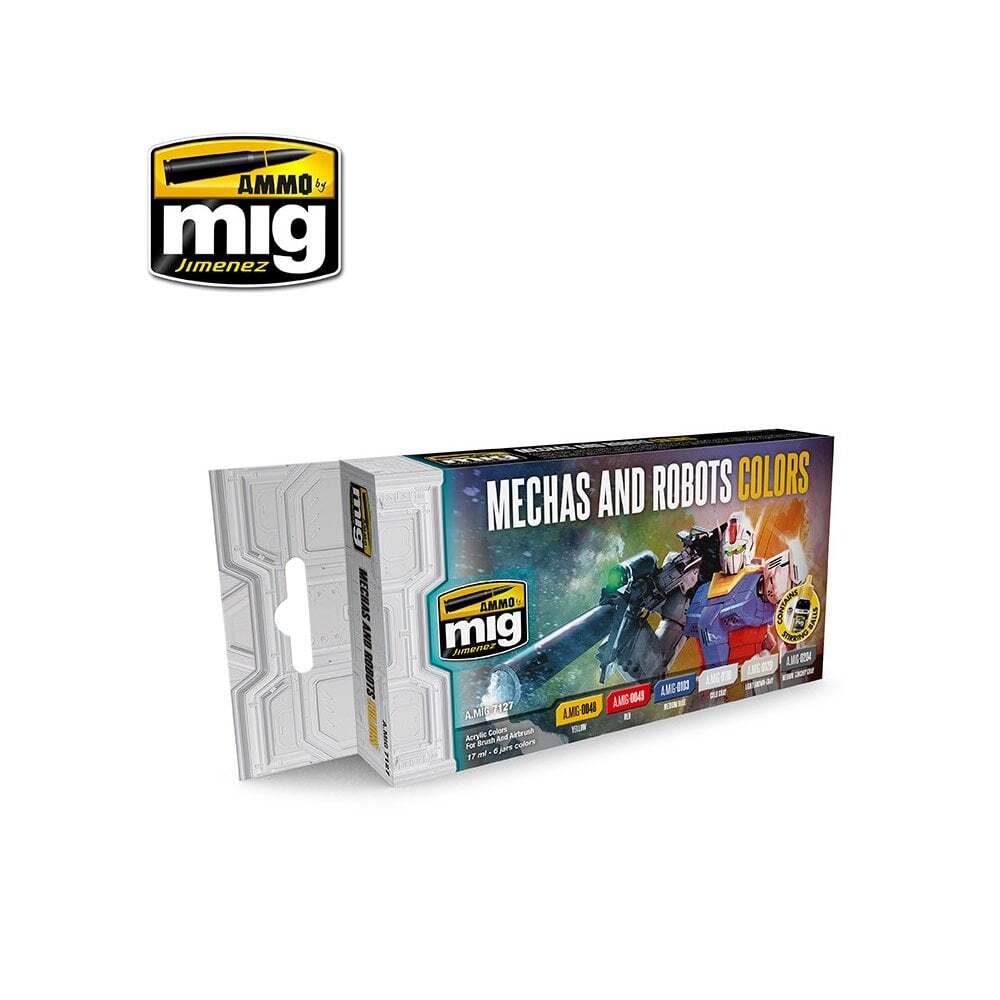 AMMO by Mig Jimenez Mechas & Robots Colours Acrylic Paint Set - 6 Bottles (17ml)