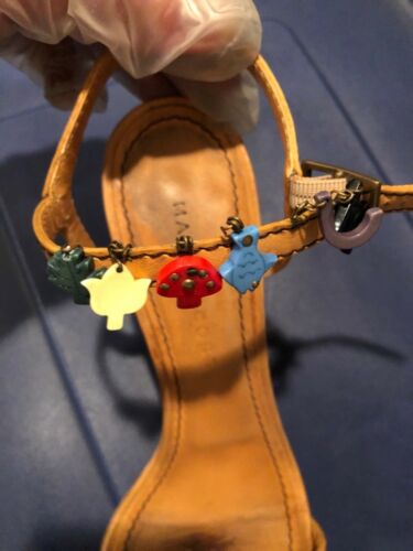 $260 Marc Jacoba Sand Brown 100% Leather High Heels Sandals Italia Shoes si 8.5 - Picture 2 of 5