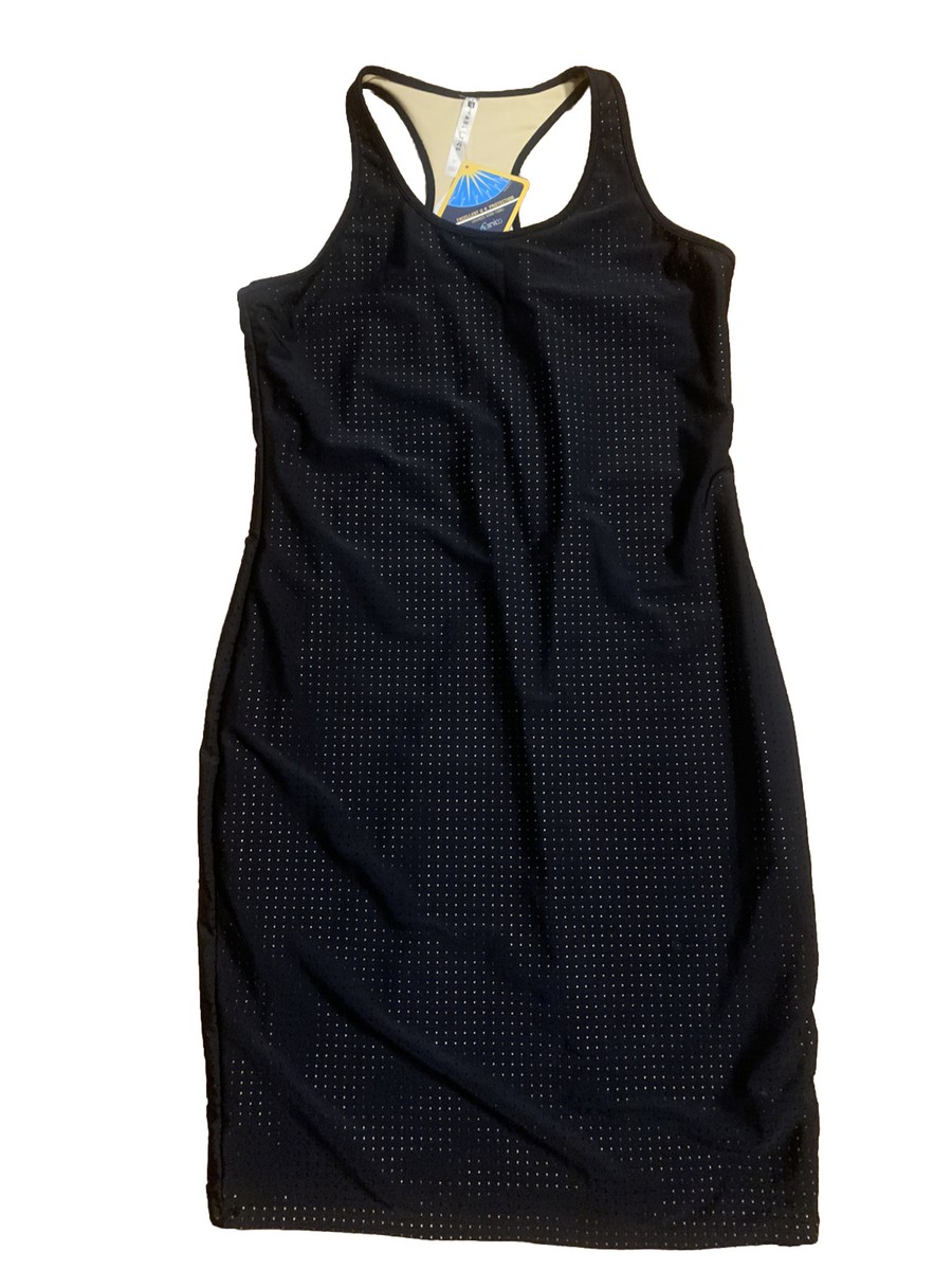 black bodycon vest dress fabletics Valentina Womens Medium Sleeveless Stretch Mini Halter
