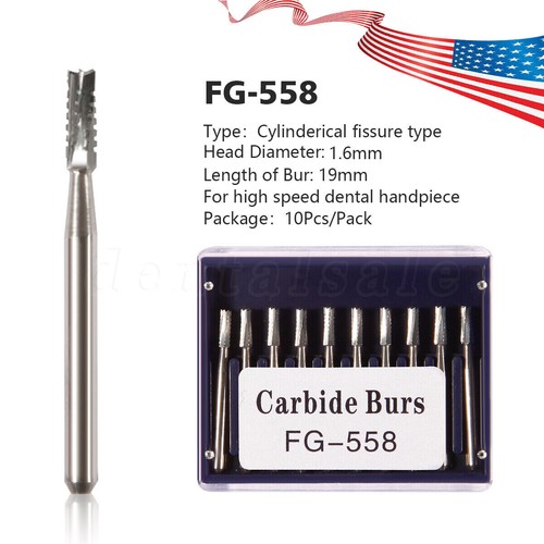 10Pcs FG Dental Carbide Burr Burs Drills FG 2/3/4/5/701/ 330/1558 for High Speed - Picture 98 of 142