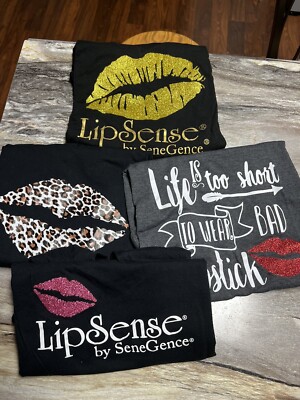 4 Shirts XL, Ladies Makeup LipSense Senegence Kiss Lips Gloss Sexy T-shirts