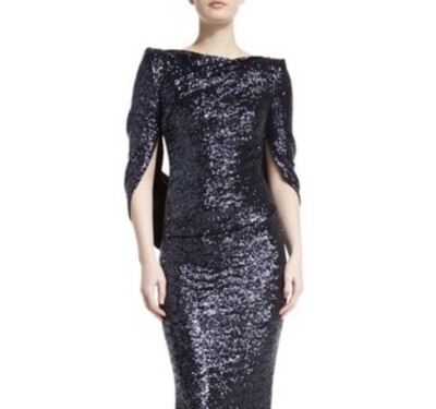 Talbot Runhof NEW Konica Metallic Cape Black Cocktail Dress Made In Germany  8/38 | eBay