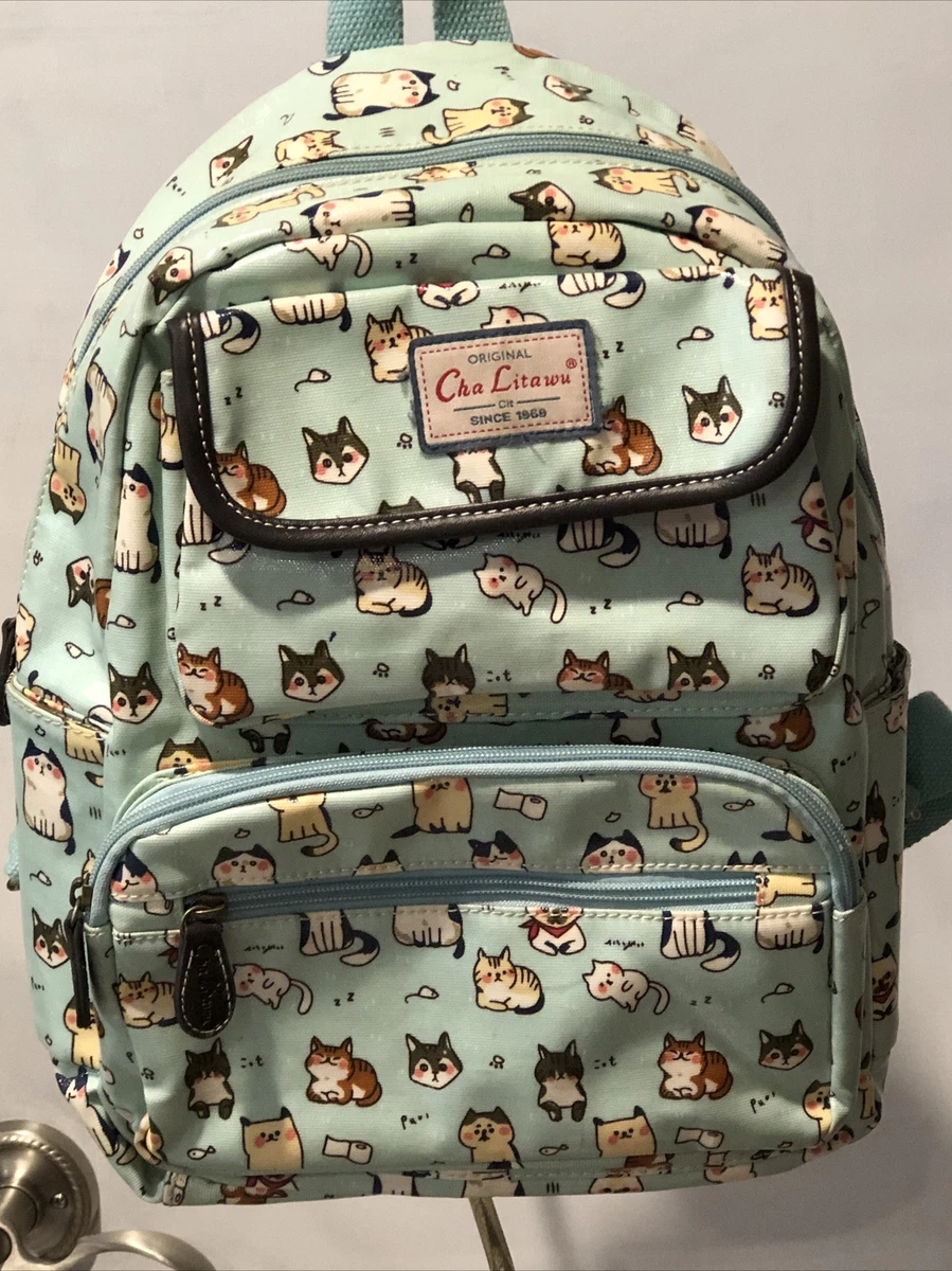 Cartoon Cat Canvas Backpack