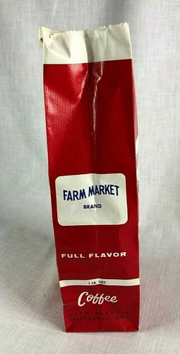 Farm Market Marke Kaffee Papiertüte gemahlen im Laden Zeder Stromschnellen Iowa Vintage - Bild 4 von 8
