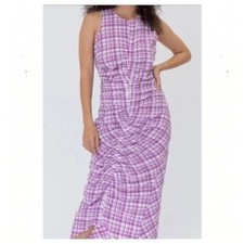 WRAY Josephine Gingham Ruched Midi Dress