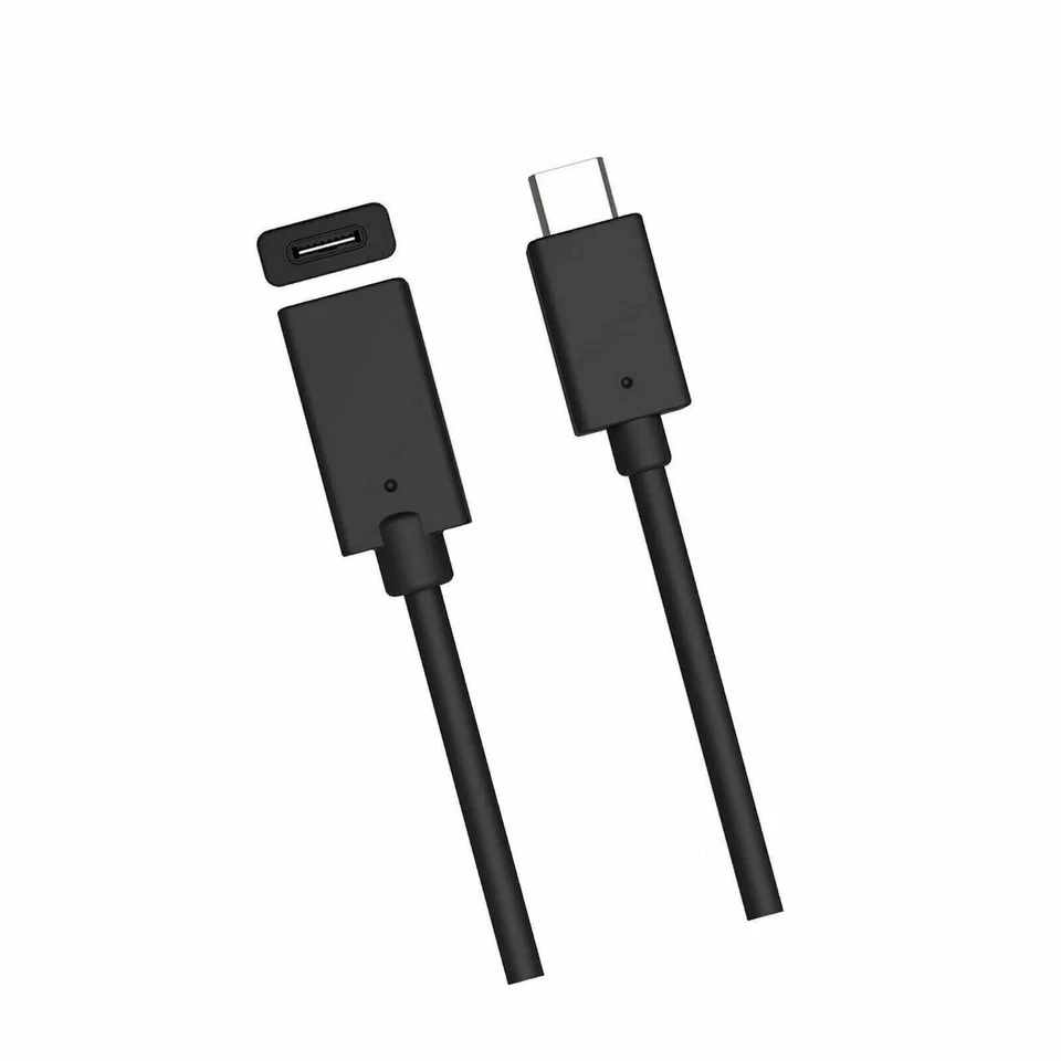 1 Feet Type C USB 3.1 Male to USB-C Female Extension Data Cable Cord Black - Image 2 of 3