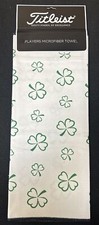 Titleist Shamrock Microfiber Towel 20x40 White St. Patrick's Day NEW LIMITED 