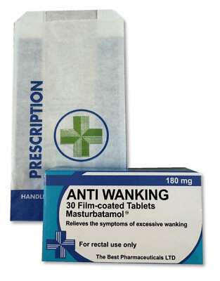 Anti W*nking Novelty Joke Pill Tablet Box - Fun Rude Xmas/Birthday Gift - WindUp