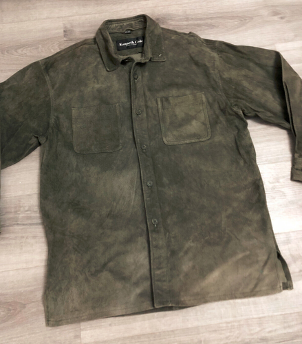 Survêtement vintage Kenneth Cole New York Pig en daim - Taille M / L - Gris foncé - Photo 1/11
