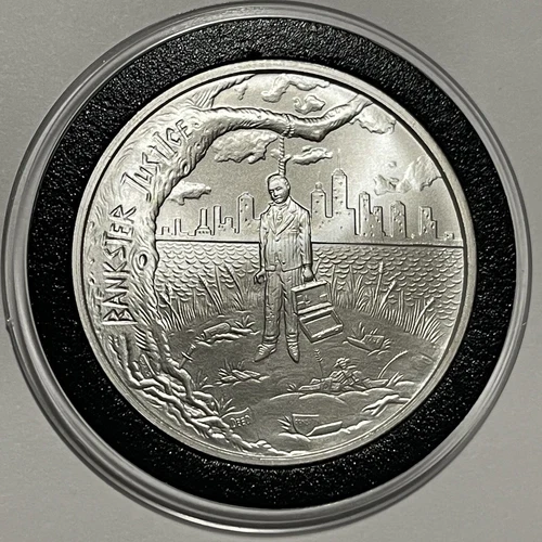 Banker Justice Freedom From Tyranny Coin 1 Troy Oz .999 Fine Silver Round Medal