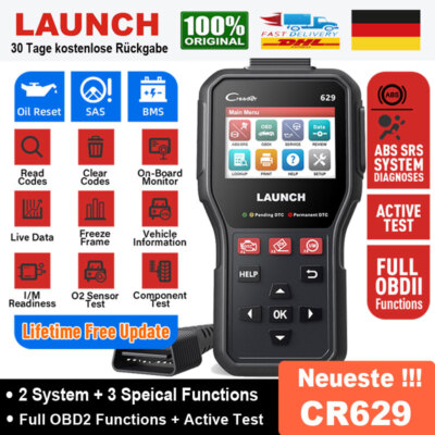 Launch CR629 KFZ OBD2 Diagnosegerät Auto Fehlerauslesegerät ABS SRS SAS Öl BMS 