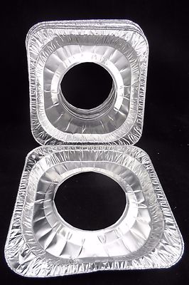 12-Pack Aluminum Round Foil Stove Guards - Flexible 24.5cm OD, Protects Stove Top