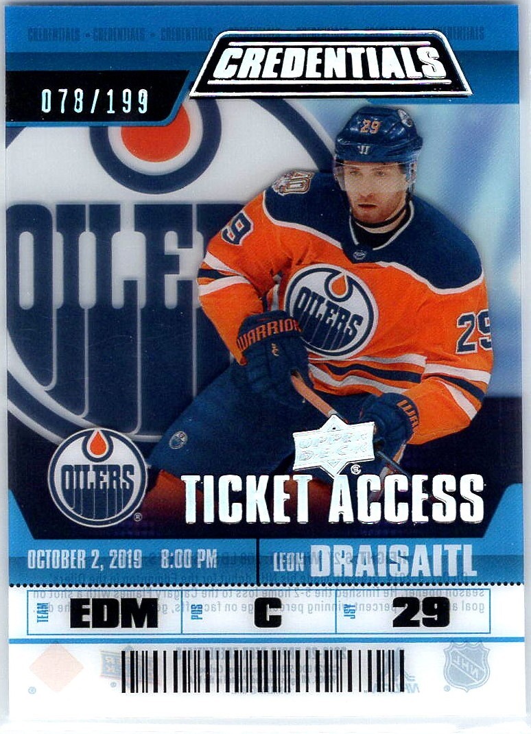 2019-20 Upper Deck Credentials Ticket Access Acetate Leon Draisaitl 165/199