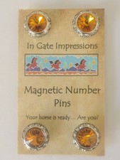 Topaz Magnetic number pins horse show number magnet holders Rivoli Crystals