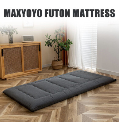 MAXYOYO Roll Up JAPANISCHE FUTONBODEN gesteppte MATRATZE Camping 135 x 190 cm NEU