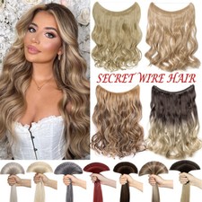 Real as Human Invisible Wire In Hair Piece Hair Extensions Hidden Nano Ring US