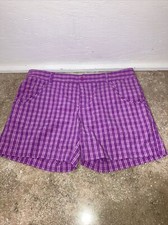 GIRLS COLUMBIA PINK PUPRLE PLAID SHORTS OMNI SHADE XL 18/20