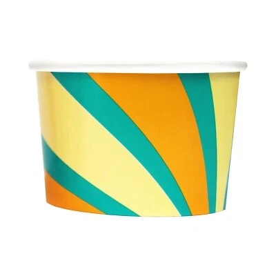 GO-PAK Ice Cream Tub 1 Scoop 4oz Paperboard Colourful Icecream Pot Disposable x 500