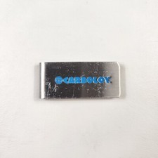 GM Carboloy Money Clip Metal General Motors Silver Blue Vintage Estate 1970s