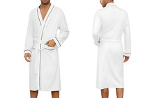 Egyptian Cotton Unisex Velour Bathrobe Super Soft Toweling Velour Gown Robe UK