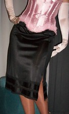 Vtg Sears Black Nylon Lace Half Slip L