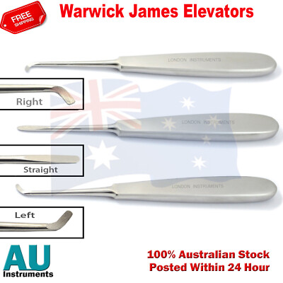 Warwick James Dental Elevators Set Of 3 Extracting Surgical Root Ligament New