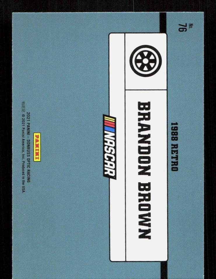 2021 Panini Donruss NASCAR - Optic Retro 1988 #76 Brandon Brown - Image 2 of 2