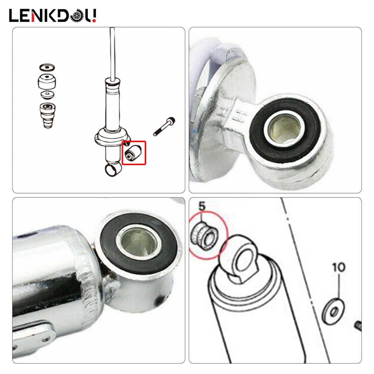 4X Rubber Bushing 52489-MW3-305 For Honda Valkyrie VTX1800 1300